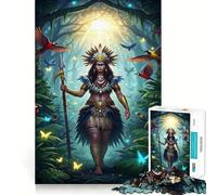 Amazonian Warrior in Jungle 1000 Piece Puzzle For Adults Problem Solving Toy Professional Grade Cutting Relaxing Indoor Group Activity (50x75cm)