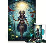 Amazonian Warrior in Jungle 1000 Piece Puzzle For Teenagers Mind Skill Play Laser Cut for Flawless Fit Relaxing Indoor Group Activity (38x26cm)