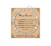 Amazonite Colorful Imperial Jasper Stainless Steel Bead Bracelets, Graduation, Mother's Day, Christmas, Birthday Gifts for Women, Adjustable(7-9 Inches), Amazonite, Steel