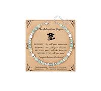 Amazonite Colorful Imperial Jasper Stainless Steel Beads Bracelets, Graduation Mothers Day Christmas Birthday Gifts for Her Women, Adjustable(7-9 Inches), Amazonite
