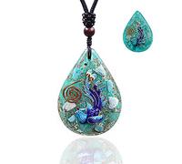 Amazonite Pendant Glow In The Dark Necklace Making Dreams a Reality - Bird of Paradise Orgone Pendant Orgone Energy Generator Necklace, Crystal, Agate