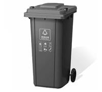 AMAZWI 30L/50L/80L/100L/120L/240L Outdoor Garbage Cans With Lids and Wheels for Restaurants/Hospitals/Offices/Warehouses/Home(Black,100L)