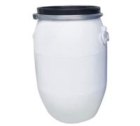 AMAZWI 60L/100L/160L/200L LARGE Plastic White Food Grade Storage Barrel Drum Keg With Lid and Latch Ring for Shipping, Air Tight Industrial Storage Container(200L)