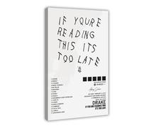 AmAzwi Drake Poster If You're Reading This It's Too Late Poster Album Cover Canvas Poster Bedroom Decor Sports Landscape Office Room Decor Gift Frame: 12x18inch(30x45cm)
