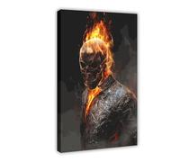 AmAzwi Ghost Rider Classic Art Poster 1 Canvas Poster Bedroom Decor Sports Landscape Office Room Decor Gift Frame: 16x24inch(40x60cm)