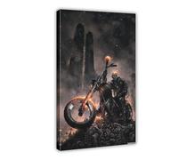 AmAzwi Ghost Rider Classic Art Poster 17 Canvas Poster Bedroom Decor Sports Landscape Office Room Decor Gift Frame: 16x24inch(40x60cm)