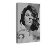 AmAzwi MURABE Actress Sophia Loren Canvas Poster Bedroom Decor Sports Landscape Office Room Decor Gift Frame: 12x18inch(30x45cm)
