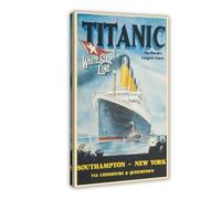 AmAzwi Titanic White Star in 1912 Vintage Travel Art Poster Canvas Poster Bedroom Decor Sports Landscape Office Room Decor Gift Frame: 12x18inch(30x45cm)