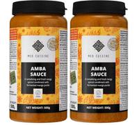 Amba Sauce "Med Cuisine" (500GR) - A Tangy Mango Pickled Condiment - Amba Mango Sauce - Levant Condiment - Vegan & Non-GMO (Pack of 2)