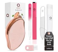 AMBAA Nano Glass Foot File, Rose Gold, Hot Pink & Clear Nail Files (3 Pack)