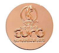AMBALLCOM UEFA Women's Euro 2025 Pin Logo, Miniaturised Logo, Size 18 mm, Silver - Euro Keepsake