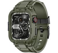 amBand Bands Compatible with Apple Watch 9/8/7 45mm, M1 Sport Series Rugged Case with Strap Protective Cover for iWatch 6/SE/5/4/3 44mm 42mm Men Green