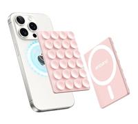 amBand Magnetic Suction Phone Mount for MagSafe Case, Silicone Cup Sticky Grip Holder for iPhone, Removable Hands-Free Selfie/Video for TikTok Influencers/Creators Women Girl Teen Gift, Light Pink