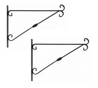 Ambassador 2X 14 Inch Hanging Basket Bracket Black Steel Bracket For Baskets Feeders Lanterns