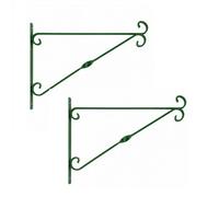 Ambassador 2X 14 Inch Hanging Basket Bracket Green Steel Bracket For Baskets Feeders Lanterns