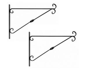 Ambassador 2X 16 Inch Hanging Basket Bracket Black Steel Bracket For Baskets Feeders Lanterns