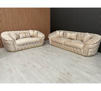 Ambassador 3+2 Seater Champagne And Gold Accent