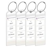 Ambassador Cruise Luggage Tag Holders [4 Pack] - Waterproof, Durable Plastic with Steel Loops - Fits All Ambassador Ships for Cruising in 2024, 2025 and 2026