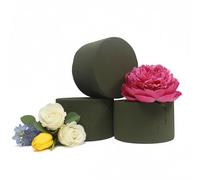 Ambassador Pack Of 3 Round Floral Foam Blocks - Florist Foam Disc - Green Fresh Flower Base - Ideal For Fresh Floral Crafts Flower Arranging 8cm x 5cm