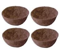 Ambassador Set of 4 Natural Coco Hanging Basket Liners Cupped Shaped Coco Liner For 14 Inch Basket