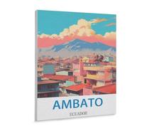 Ambato Ecuador Vintage Travel Poster,Jigsaw Puzzles for Adults 1000 Piece, Classic Puzzle Teens Boys Girls Puzzles Sturdy Tight Fitting Pieces,Letters On Back for Ideal Challenging And Gift-B55