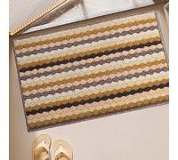 AMBATTERY 47X77Cm Colorful Carpets Dark Brown Stripes Carpet Runners Bathroom Toilet Door Absorbent Floor Mat Bedroom Bedside Floor Mat Carpet