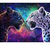AMBATTERY Animal Latch Hook Kits for Adultsfantasy Leopard Carpet Rug Making Kit，Cross Stitch Embroidery Kits Needlework Crafts for Home Decor 21x29in