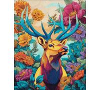 AMBATTERY Animal Latch Hook Kitsfantasy Flowers DIY Rug Making Craft Adults with Color Printed Canvas Crochet Embroidery Carpet Set Home Decor 33x45in