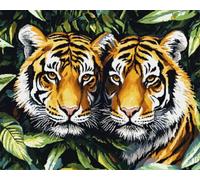 AMBATTERY Animal Latch Hook Rug Kit Wild Tiger Latch Hook Kits With Pre-Printed Pattern For Adults Diy Handmade Latch Hook Diy Rug 31x45in
