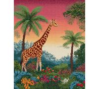 AMBATTERY Animal Tapestry Kit Forests Giraffe Latch Hook Rug Kit Large Pre-Printed Pattern Canvas Rugs Embroidery Crafts for Adults Handicrafts DIY Carpet 23x35in