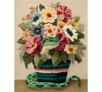 AMBATTERY Animal Tapestry Kit Snakes and Flowers Latch Hook Rug Kit Large Pre-Printed Pattern Canvas Rugs Embroidery Crafts for Adults Handicrafts DIY Carpet 33x45in