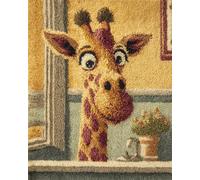 AMBATTERY Carpet Latch Hook Kit Cartoon Giraffe 60x90cm