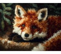 AMBATTERY Carpet Latch Hook Kit Fox Portrait 55x75cm