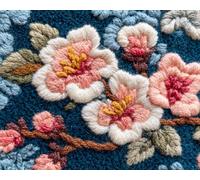 AMBATTERY Carpet Latch Hook Kit Pink Peach Blossoms 60x90cm