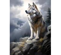 AMBATTERY Craft Kits For Adults Anime Wolf Animal Large Latch Hook Rug，Pre-Printed Pattern Canvas Rug Embroidery Crafts For Adults Handicrafts Diy Rug 31x45in