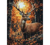 AMBATTERY Craft Kits For Adults forests Deer Animal Latch Hook Rug For Diy With Cushion Tools Sets Cross Stitch Kit For Beginners And Adults Embroidery Tapestry set Large 31x45in