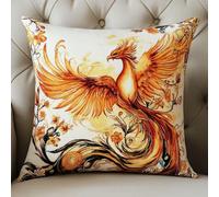 AMBATTERY Cross Stitch Cushion Cover, Gorgeous Phoenix Embroidery Needlework Sets DIY Printed Cross Stitch Pillow Kits Handmade Needlework Cushion Kit Stitched Pillow Cover Kit