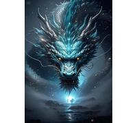AMBATTERY Cross Stitch Kits for Adults Beginners,Fantasy Dragon