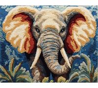 AMBATTERY DIY Animal Rug Making Kit Cartoon Elephant 23x16in