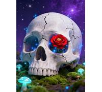 AMBATTERY DIY Bead Embroidery Kit Fantasy Skull and Starry Sky Needlepoint Handcraft Kit DIY Beaded Painting 3D Tapestry Bead Cross Stitch Set 60x80cm