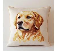 AMBATTERY DIY Embroidery Pillow Case, Pet Dog Cross Stitch Cushion Kits Stitched Cushion Kit 11ct Needlework Sets Decoration Embroidery Pillow Case 45x45cm