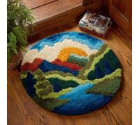 AMBATTERY DIY Latch Hook Rug Kit for Aldult,Pastoral Scenery