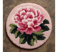 AMBATTERY DIY Latch Hook Rug Kit for Aldult,Peony Flowers