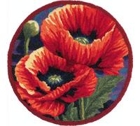 AMBATTERY DIY Latch Hook Rug Kit for Aldult,Red Flowers