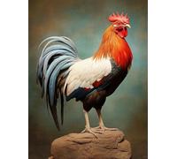 AMBATTERY Diy Latch Hook Rug Kits Color Rooster Animal Printed Canvas Crochet Needlework Diy Craft Rug Cushion Mat Tapestry Knitting Kits For Adults With Instructions 35x46in