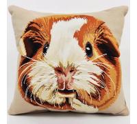 AMBATTERY DIY Needlework Pillow Kits, Animal Guinea Pig Embroidery Pillow Canvas Cushion Cross Stitch Pillowcase Printed Cross Stitch Kits Stitched Cushion Kit 45x45cm