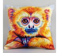 AMBATTERY Embroidery Kit Cushion Cover, Animals Monkey Printed Cross Stitch Pillowcase Craft Kits, Hand Embroidery DIY Kit Sewing Pillow Case Without Pillow Insert 45X45cm