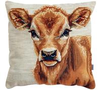 AMBATTERY Embroidery Kit Pillowcase, Animals, Cattle Cross Stitch Cushion Kit,DIY Embroidery Pillow Case,Pillow Cover Kits, Sewing Art Home Decoration 45X45cm
