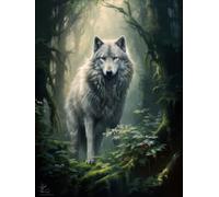 AMBATTERY Knitting Kits For Adults Anime Wolf Animal Latch Hook Rug For Yourself Knotting Set Adults With Hooks Diy Carpet Make Yourself At Home Office Front Door 35x46in