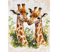 AMBATTERY Knitting Kits For Adults Two Giraffes Rug Making Kits For Adults Latch Hook For Adults And Beginners Home Decoration 31x63in